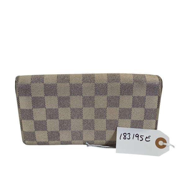 AUTHENTIC Louis Vuitton  WALLET LV Long Portefeuille Sarah White Damier Azul 183 - Picture 7 of 13